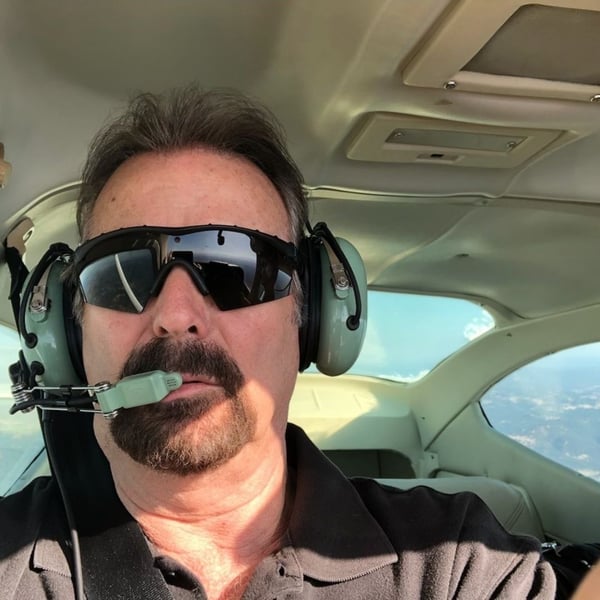 Men training for aviation with haptic technology